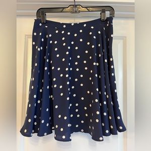 NWOT Pixley blue polka dot skirt. Small, 20 inch length.